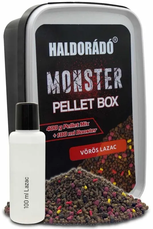 Finální Výprodej Haldorádó Pelety Monster Pellet Box 400 g 2 mm - Červený losos