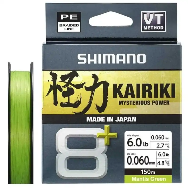 Shimano Pletená Šňůra Kairiki 8+ Mantis Green 0,13mm 8,3kg 150m Přímo Od Výrobce