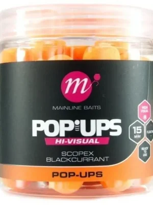 Plovoucí boilie Mainline Pop-Up Hi-Visual 15mm - Scopex & Blackcurrant Rychlé Dodání