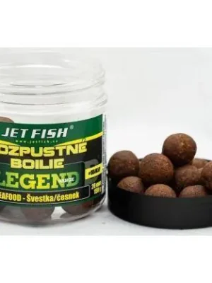 Výhodná Nabídka Rozpustné boilies Jet Fish Legend Range 250ml - 20mm - Seafood + Švestka-česnek