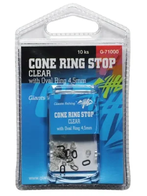Cenový Hit Zarážky na háček Giants Fishing Cone Ring Stop Clear & Oval Ring 4,5mm