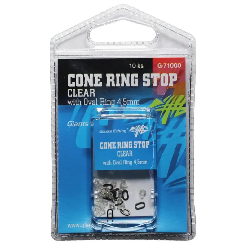 Cenový Hit Zarážky na háček Giants Fishing Cone Ring Stop Clear & Oval Ring 4,5mm