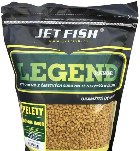 Speciální Cena Pelety Jet Fish Legend Range - 1kg - 4mm Ořech-Javor