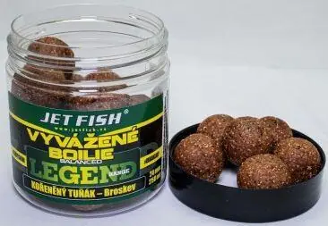 Vyvážené boilie Jet Fish LR 250ml 24mm - Kořeněný tuňák - Broskev Vysoce Kvalitní