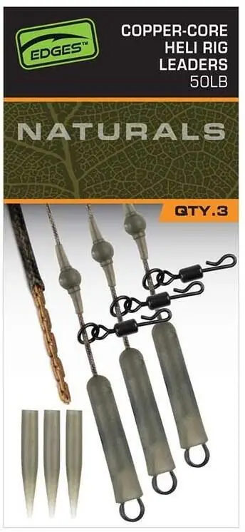 Akční Cena Hotová montáž Fox Naturals Copper Core Heli Rig Leaders 75cm 3ks 50lb