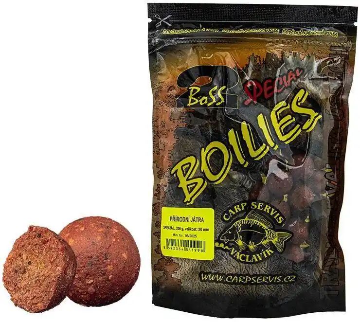 Boilie CarpServis BossII Speciál 200g 20mm - Přírodní Játra Nejlepší Cena