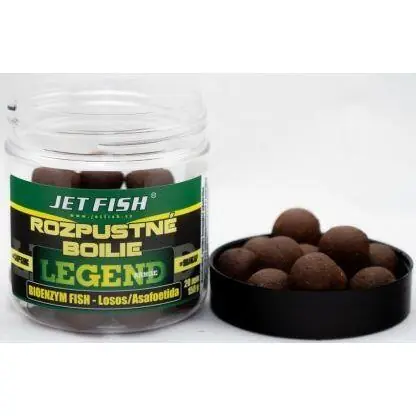Rozpustné boilies Jet Fish Legend Range 250ml - 20mm - Bioenzym fish + Losos Asafoetida Přímo Od Výrobce