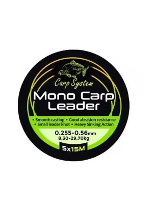 Levný CARP SYSTEM MONO CARP LEADER Šokový návazec 0,255 - 0,56mm / 8,30-29,70kg