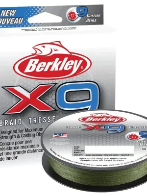 Pletenka Berkley X9 Zelená - 0.12mm / 150m / 4,5kg Ověřený
