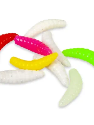Finální Výprodej Iron Trout - Nástraha Soft Bee Maggots česnek ČERVENÁ 2,5cm 15ks