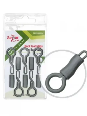 Carp zoom - Back lead clips zelený 5ks Akce