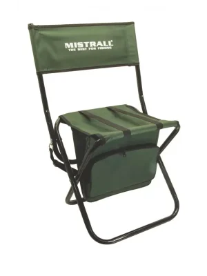 MISTRALL - Rybářská židle s opěrátkem a taškou ZELENÁ Značkový
