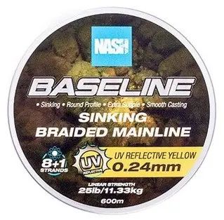 Aktuální Nash Šňůra Baseline Sinking Braid UV Yellow