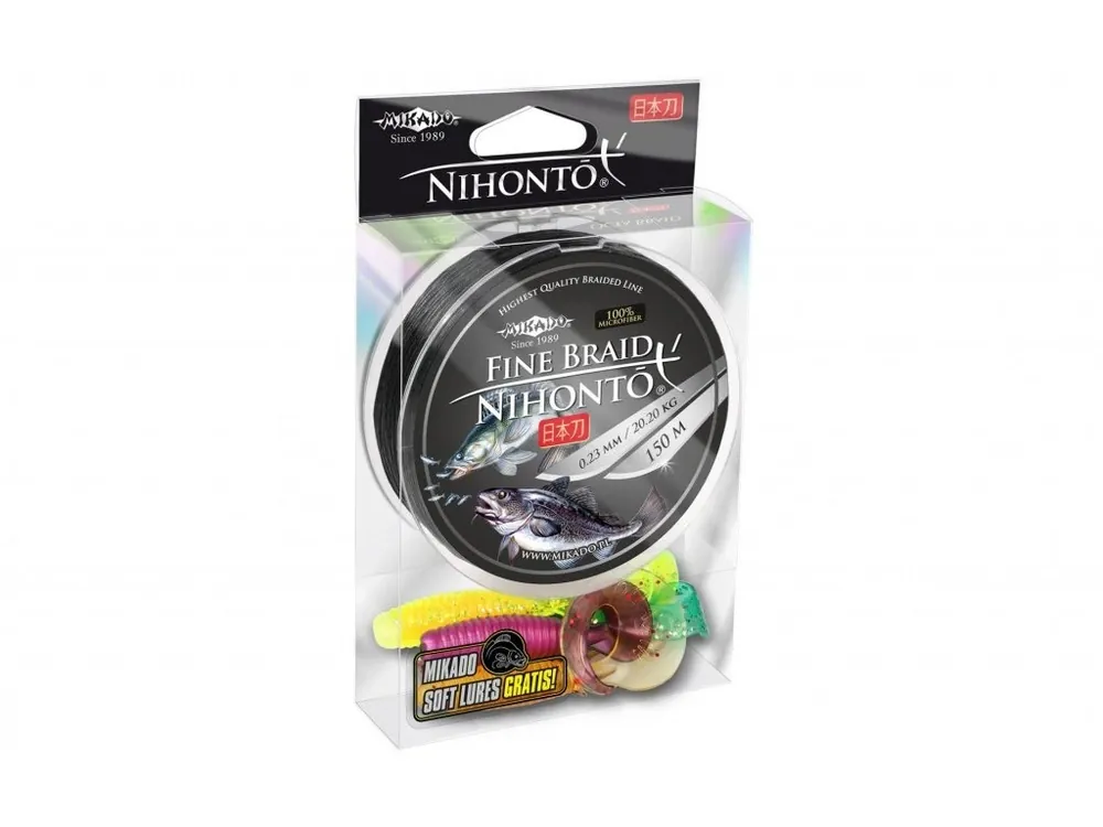 Jen Po Omezenou Doba Pletená šňůra - NIHONTO FINE BRAID 010 černá 150M Nosnost : 7.70kg