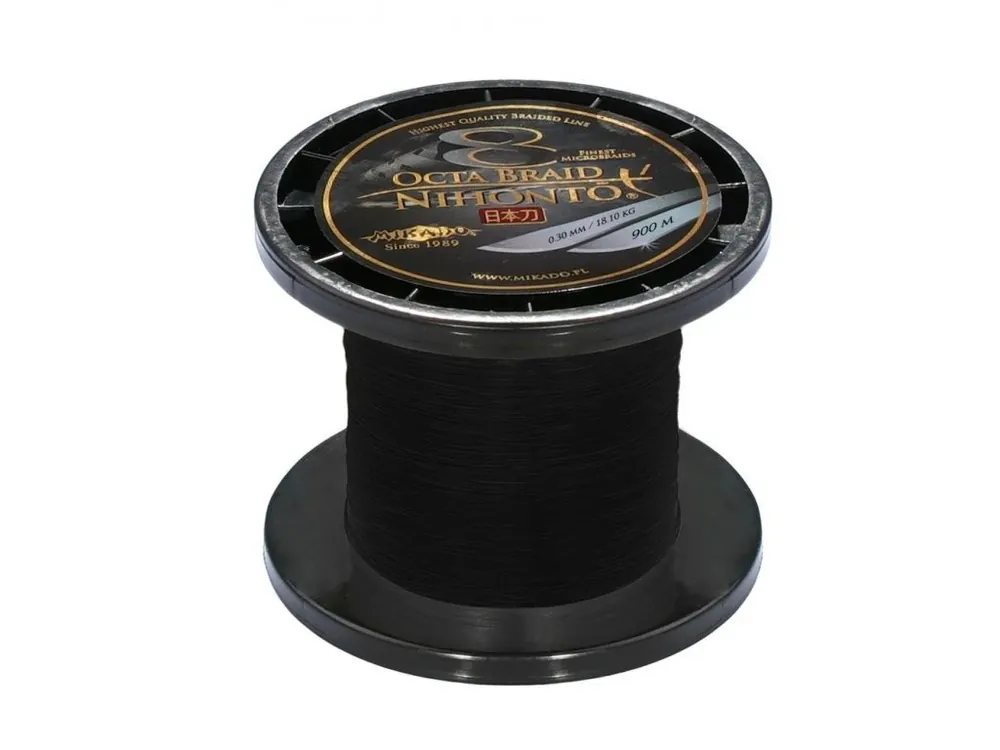 Pletená šňůra - NIHONTO OCTA BRAID 010 Černá 900M Nosnost: 7.75kg Levný