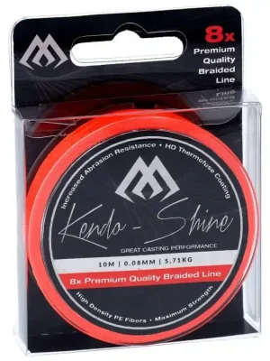 Pletená šňůra - KENDO SHINE ORANGE 0.18mm17.81kg10m - 1 cívka Bezpečná Platba