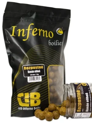 Hit Sezóny Carp Inferno Rozpustné Boilies Nutra Line Banán/Oliheň Varianta 20 mm 300 ml