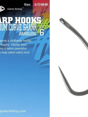 Giants fishing Háček s očkem bez protihrotu Medium Curve Shank 10ks Varianta vel.2 Výprodej