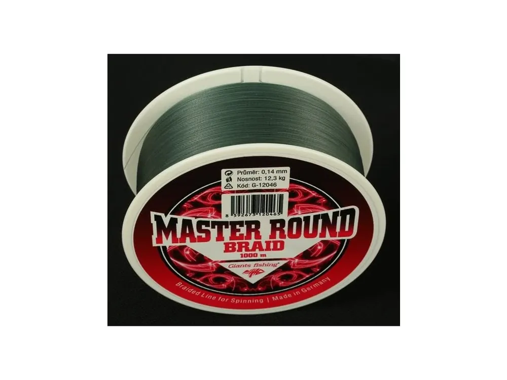 Rychlé Dodání Giants fishing Splétaná šňůra Master Round Braid 1000m Varianta 0.12mm (9.80kg)