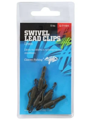 Giants fishing Závěs na boční olovo Swivel Lead Clips Green 5ks Nízká Cena
