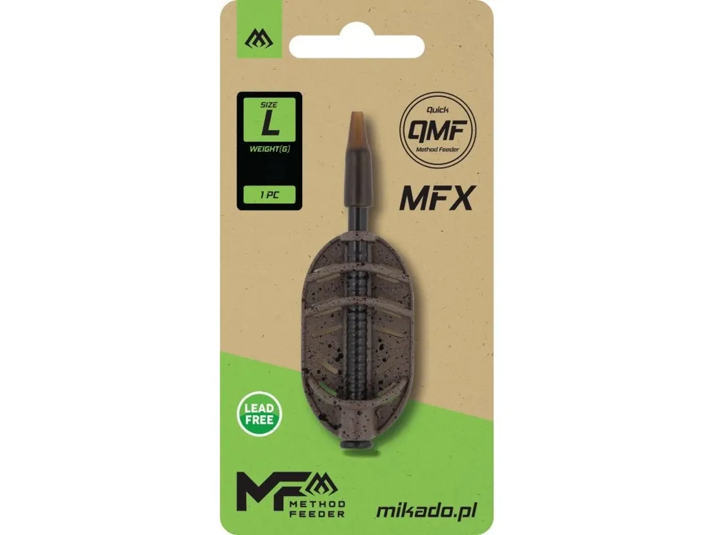 Mikado KRMÍTKO - METHOD FEEDER MFX - Q.M.F. vel. L - 15g - 1ks Sezónní Sleva