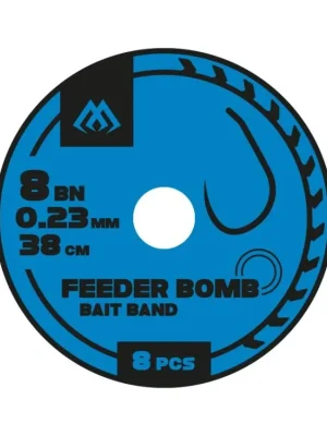 Autentický FEEDER BOMB RIG - WITH BAIT BAND - BARBLESS HOOKS NO 6 / monoline 0.25mm/38cm - 8 pcs.