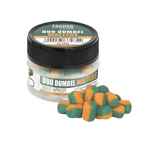 Aktuální Carp Zoom Duo Dumbells Wafters 15g 10x14mm Kalamár-Meruňka