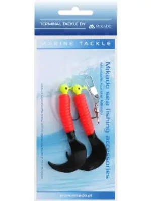 Víkendová Akce Mikado Pilk Twist Jighead Rig 7.5cm 2x3g Červenočerný
