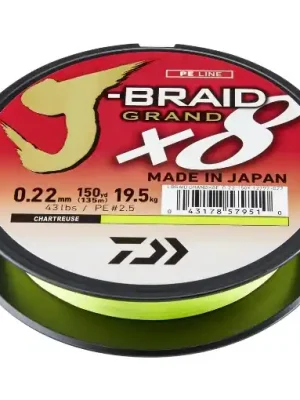 Cenově Výhodný Daiwa J-Braid Grand X8 Chartreuse 270m 0.13mm 8.5kg
