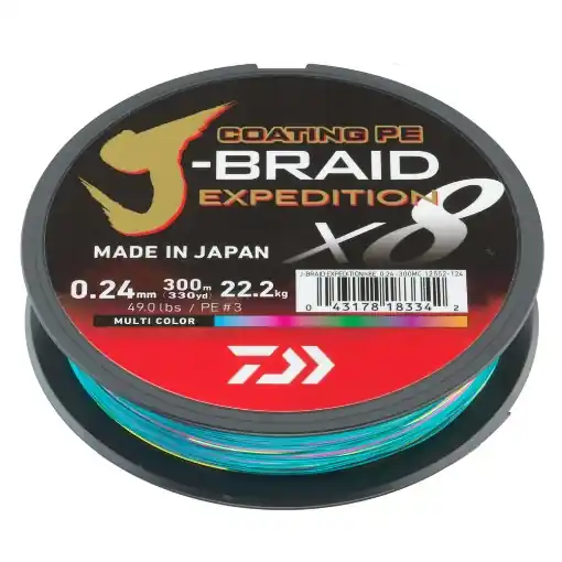 Daiwa J-Braid Expedition X8 Multicolor 300m 0.24mm 22.2kg Koupit Online