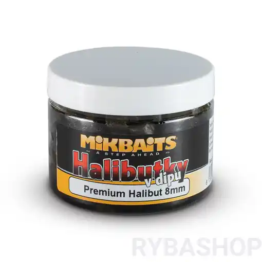 Halibutky v dipu 150ml, Premium Halibut 8mm Top Prodej