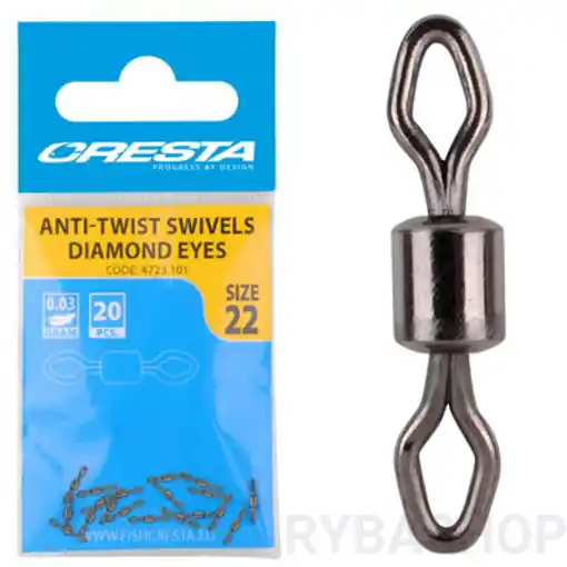 Cenová Bomba CRESTA Rolling Swivel Diamond Eyes, #18