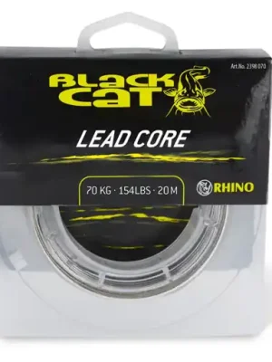 Black Cat Coated Lead Core 20m,100kg sumcová šňůra Originální