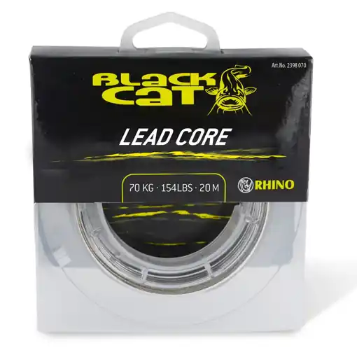 Black Cat Coated Lead Core 20m,100kg sumcová šňůra Originální