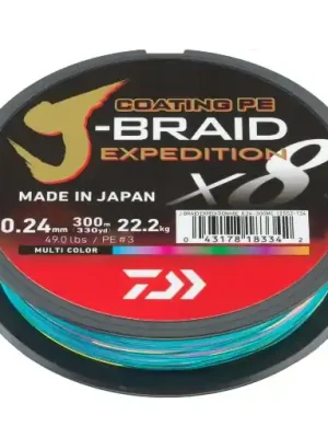 Daiwa J-Braid Expedition X8 Multicolor 300m 0.22mm 19.5kg Sleva