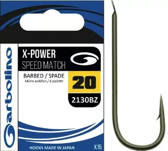 Značkový Garbolino 2130BZ háček 18 / X-POWER SPEED MATCH / ROUND BEND háček s dlouhým ramínkem