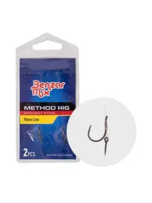 Výhodná Nabídka Benzar Method Vázaný háček č. 8 (bez protihrotu) na monofilním vlasci s 10mm trnem na nástrahu