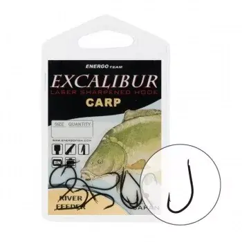 Excalibur Háček Říční Feeder Černý 8 Cenový Hit