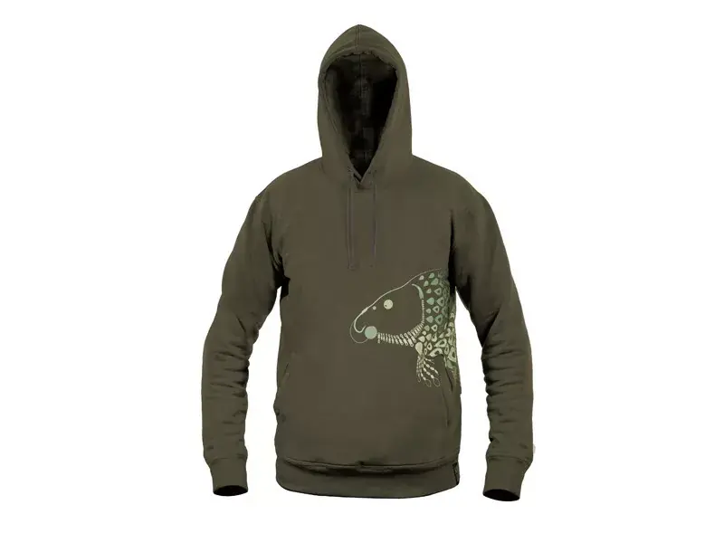 Delphin - TACKLE Kapr Tmavě zelená - Mikina s kapucí - XL Autentický
