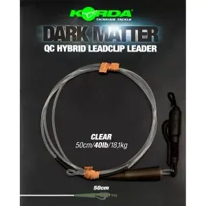 Autentický Korda - Dark Matter Leader QC Hybrid Clip Clear rychlospojkový průhledný návazec