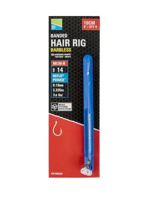 Vysoce Kvalitní Preston McmB Banded Hair Rigs 4/10cm 12 McmB Monofil Předvázaný Háček