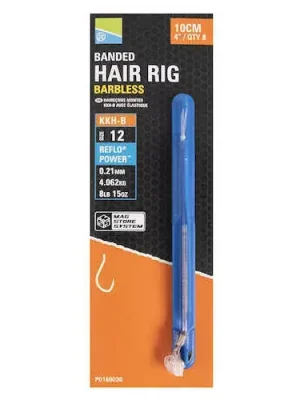 Preston KKHB Banded Hair Rigs 4/10cm 10 KKHB Monofil Předvázaný Háček Horká Nabídka