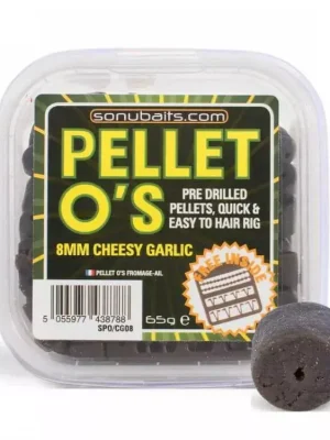 Značkový Sonubaits Pellet Os 8mm - Sýrový česnek (S0810004) vrtaný háčkový pelet