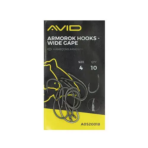 Časově Omezené Avid Armorok Háčky Wide Gape Velikost 8 Kaprový Háček