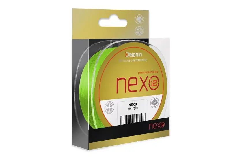 Tovární Cena Delphin NEXO 12 / fluo zelená 0,20mm 33lbs 130m pletená šňůra