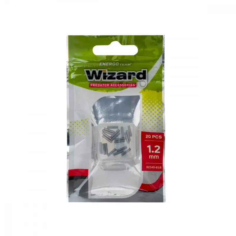 WIZARD TRUBIČKA NA UPEVNĚNÍ DRÁTĚNÉHO NÁVAZCE 1.2X1.6X8MM 20KS/BAL LESKLÁ ČERNÁ - Krimpovací trubička Vysoce Kvalitní