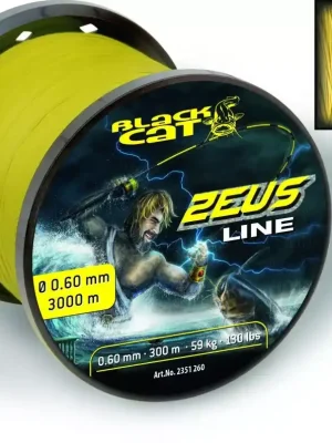 Black Cat O 0,45mm Zeus Line D: 3000m 37kg / 82lbs žlutá - Pletená šňůra Bezpečná Platba