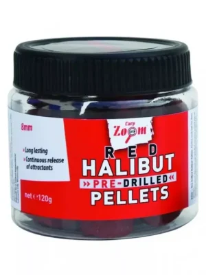 Přímo Od Výrobce Carp Zoom CZ Červené vrtané halibut háčkové pelety, 8 mm, halibut, 120 g