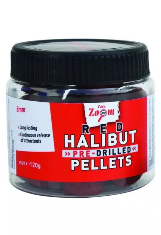 Přímo Od Výrobce Carp Zoom CZ Červené vrtané halibut háčkové pelety, 8 mm, halibut, 120 g