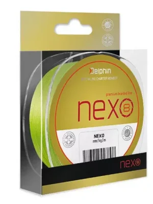 Značkový Delphin NEXO 8 / fluo zelený Pletená šňůra 0,20mm 300m